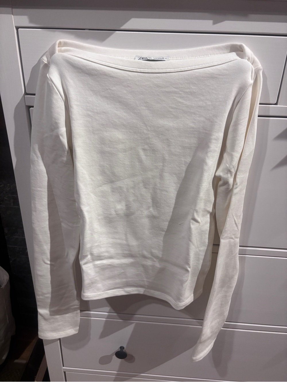 Zara stretchy boat neck top